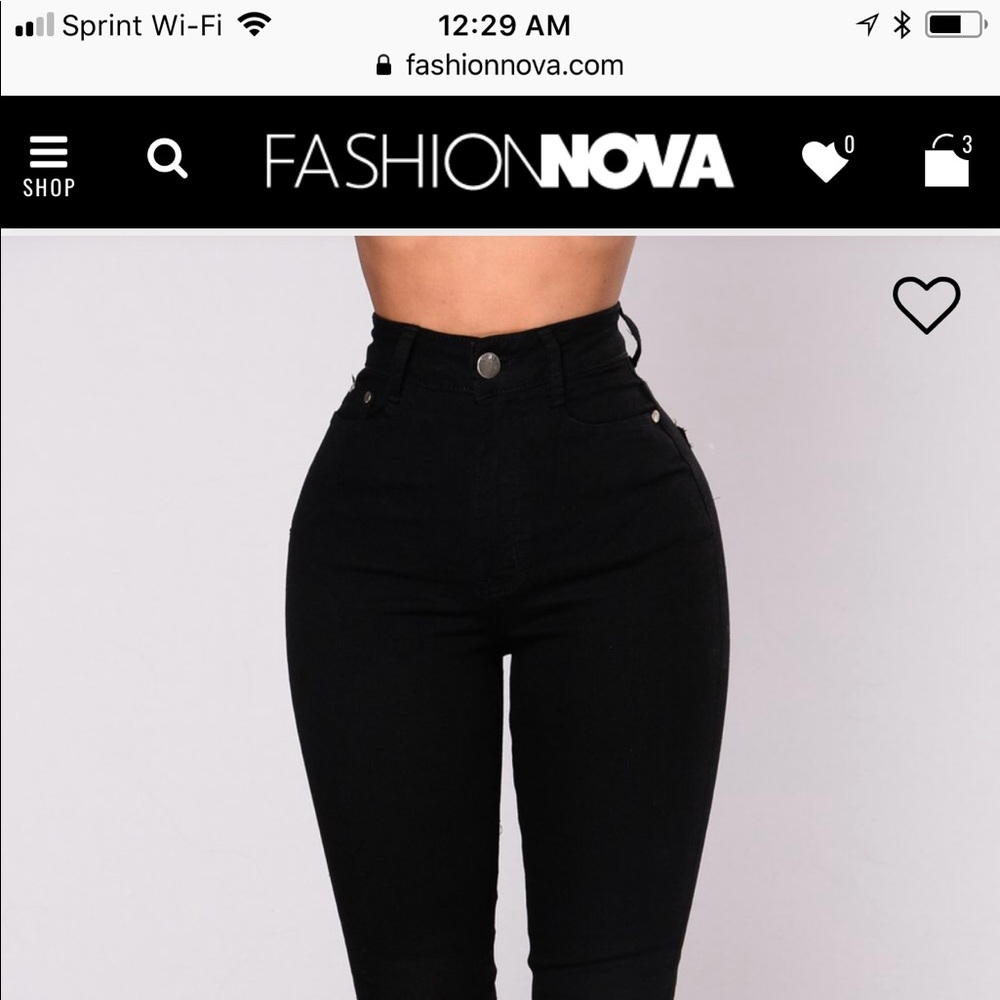 Fashion Nova High Waisted Black Jeans